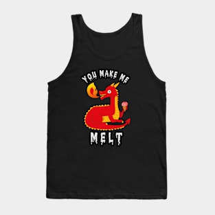 🐲 "You Make Me Melt" Cute Fire-Breathing Dragon Tank Top